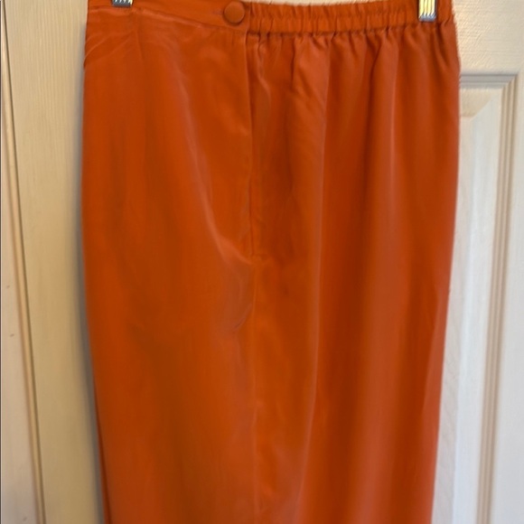 Patrick Woman Collection Vibrant Orange Pant 100% Silk #186 - Picture 2 of 6